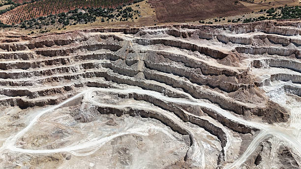 istock Terraced excavation in an open-pit quarry 2238233317