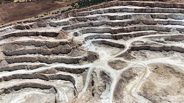 istock Drone shot highlighting quarry excavation details 2238233932