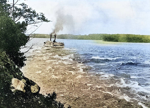 Antique Photograph: Steamboat Between Montreal and The Thousand Islands