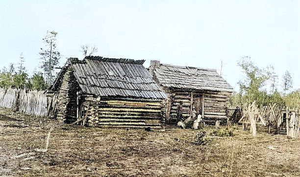 Antique Photograph: Southern USA, log cabins