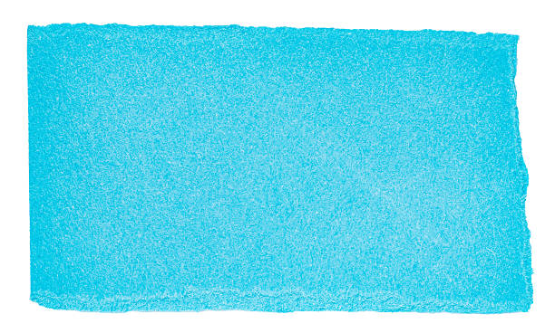 istock Isolated torn piece of blank blue paper note cardboard with rough texture and copy space for text on white background design element 2238245681