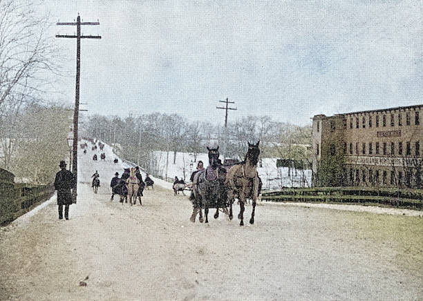 Antique Photograph: Horse sledges