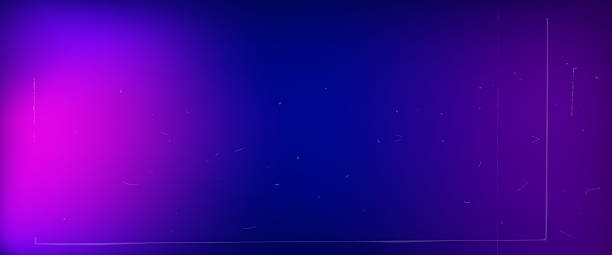 istock Purple, pink and blue neon background with noise and scratch. Abstract fluorescent gradient. Dark uv gradation cover. Movie filter overlay. Blurry gradient with dust. Vector decoration background 2238259961