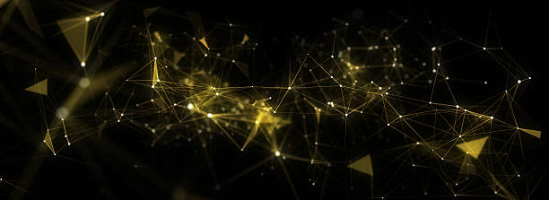 istock Business futuristic backdrop. Network connection structure cyberspace with moving particles. Abstract cyber security background. 3D rendering. 2238264238