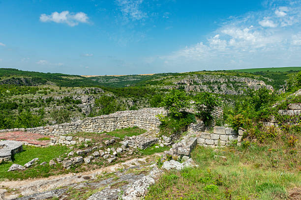 Ancient ruins of a medieval fortress Cherven, near Cherven village in Bulgaria.