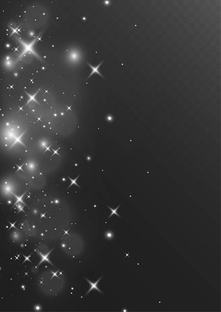 istock Glowing white sparkle background with shiny light stars and glitter effect on dark transparent surface. 2238272139