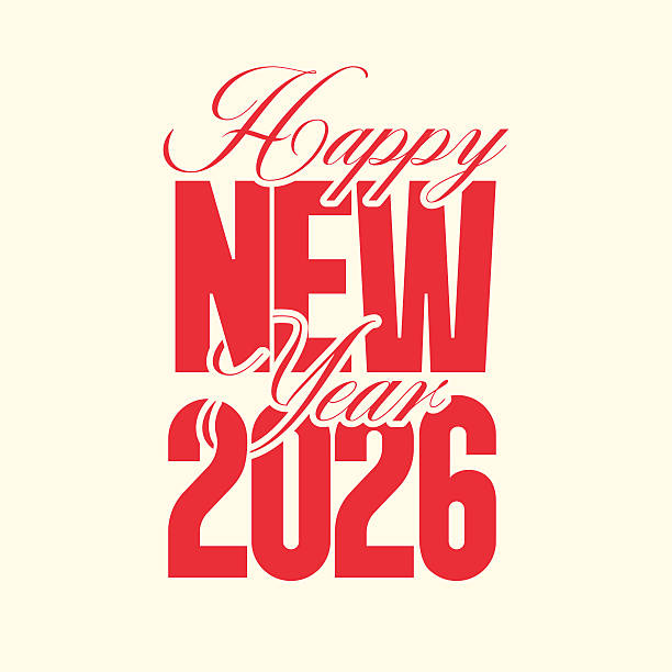 istock Happy New year 2026 trendy typography design New year celebration greeting card, banner, wallpaper, poster, template. 2026 elegant lettering logo, sticker, label, tag. 2238274637
