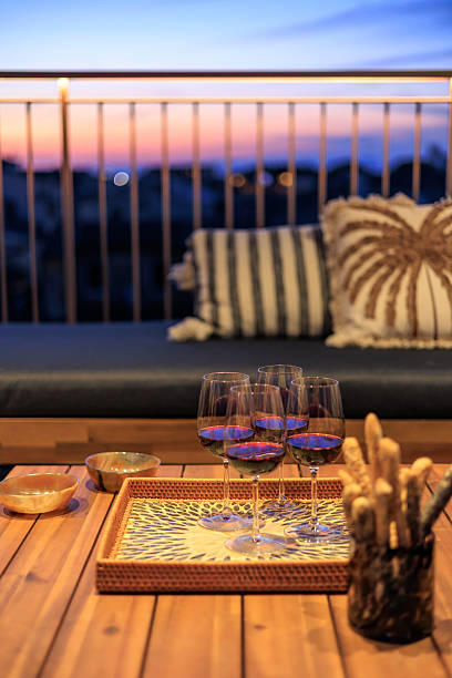 istock Elegant terrace aperitif at sunset 2238280991