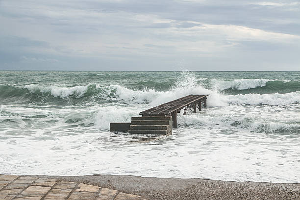 Storm on the Adriatic Sea. Sea coast