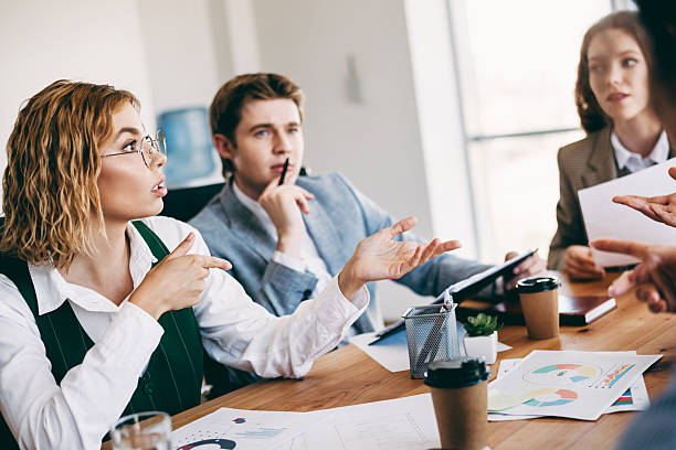 istock Office team collaboration during a meeting, discussing ideas for business development and project planning in a professional workspace 2238291996