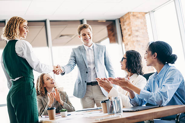 istock Professional meeting in a modern office with diverse team discussing collaboration and teamwork for a project 2238292033