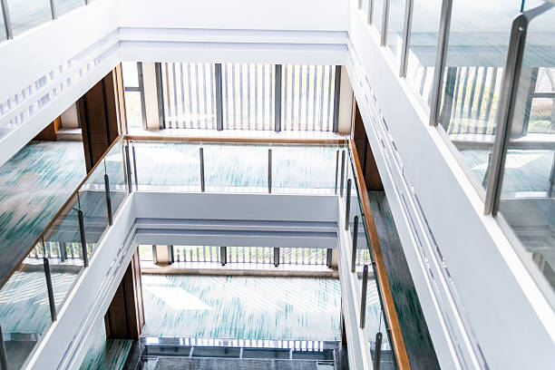 istock High angle view of modern hotel passageway 2238292068