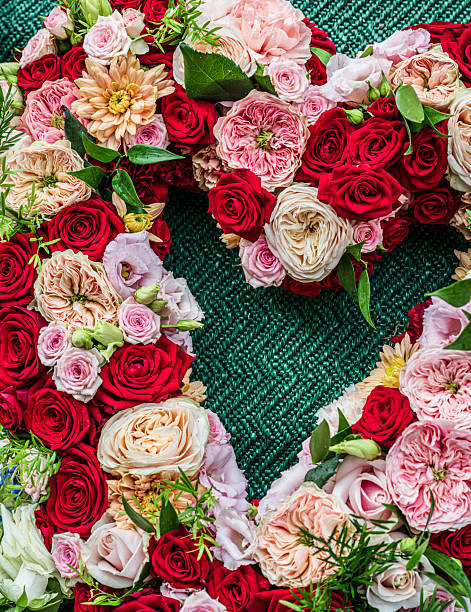 Frame in heart shape made of roses with a place for mesage
