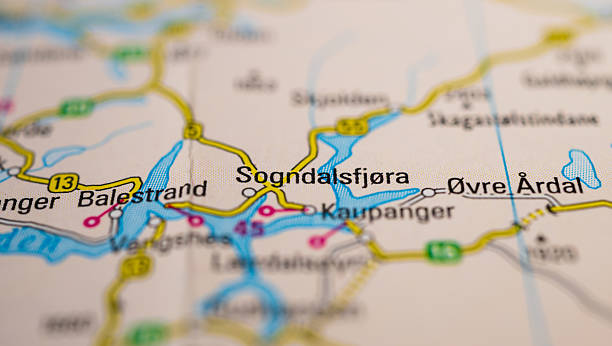 istock Norwegian map showing Sogndalsfjora and Balestrand.. 2238295850