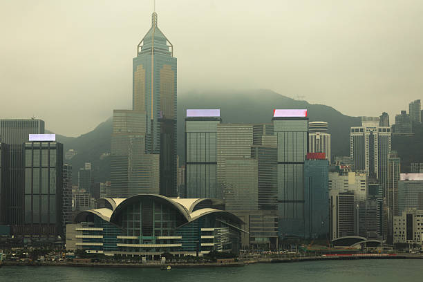 Hong Kong city skyline from a high vantage point