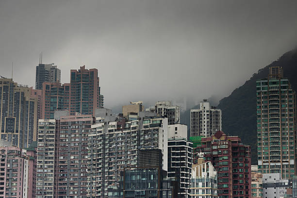 Hong Kong city skyline from a high vantage point