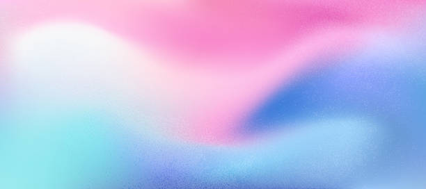 istock Pink, blue, nacre holo gradient bg. Abstract waves on pearlescent pastel bg. Foil pearl holographic wallpaper featuring gentle unicorn fantasy tones. Vector grain texture background 2238308729
