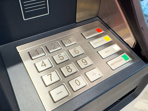 istock Atm keypad close-up with buttons and screen for transaction interaction 2238308917