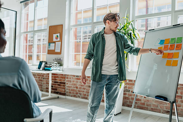 istock Young professionals engage in teamwork during a creative brainstorming session in a modern office space 2238312534