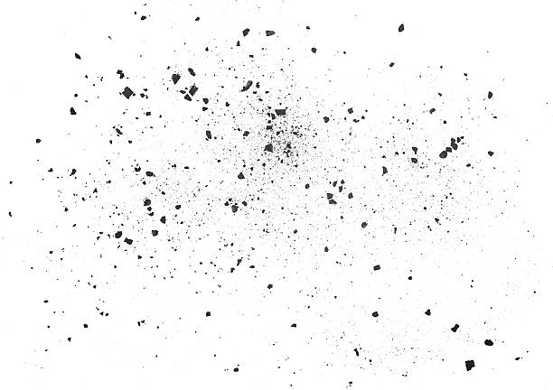 istock Scattered charcoal pieces on a white background, top view. Black charcoal dust. 2238319933