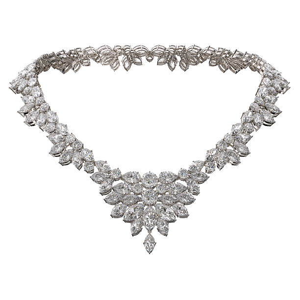 istock Luxurious diamond necklace on white isolated background. 3d rendering. 2238322073