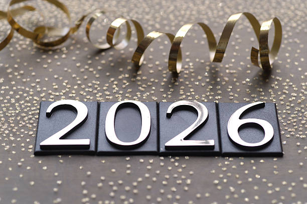 istock Happy New Year. Symbol from number 2026 on abstract background 2238324535