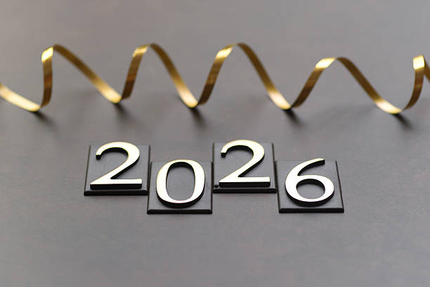 istock Happy New Year. Symbol from number 2026 on abstract background 2238324648