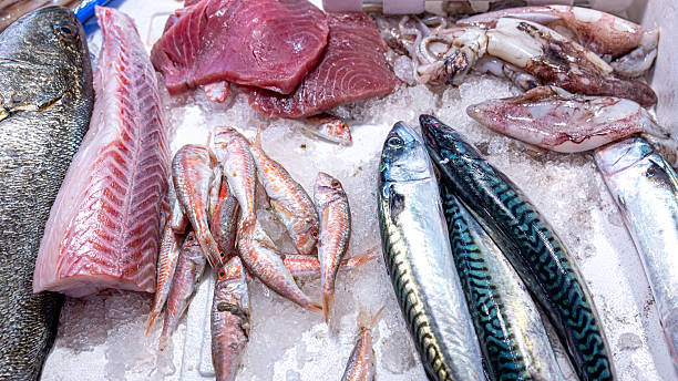 istock Seafood and freshly caught fish market 2238325472