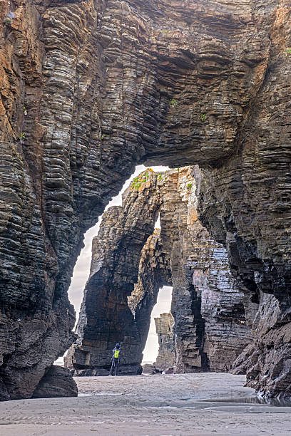 Rock arches on Las Catedrales Beach, Galicia