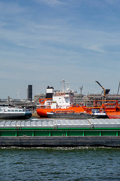 Port of Antwerp - barge on River Scheldt
