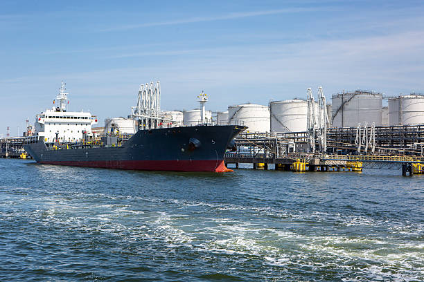 istock Port of Antwerp - large storage tanks, refinery 2238336574