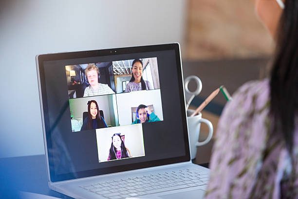 istock Children participate in a video conference meeting, learning and connecting remotely. 2238346464