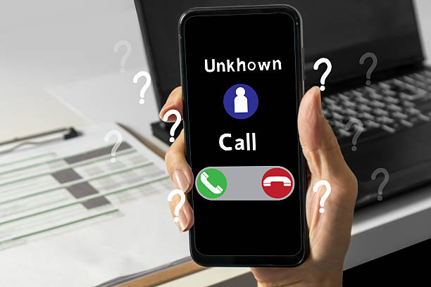 istock The concept of answering the phone safely, avoiding strangers calling, preventing scammers from calling to deceive. 2238346737