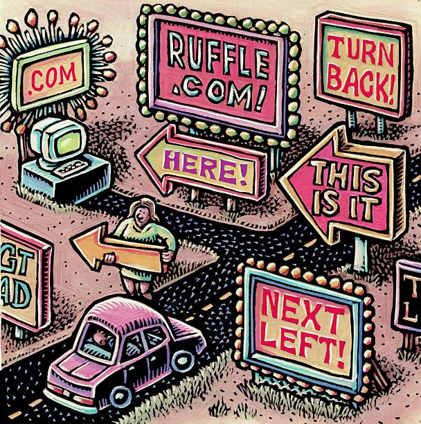 signs on a highway representing driving internet traffic to websites