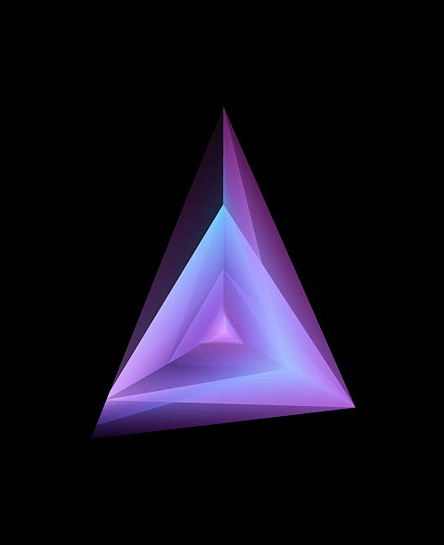 istock Abstract Glowing Prism with Purple and Blue Light on Black 2238349158