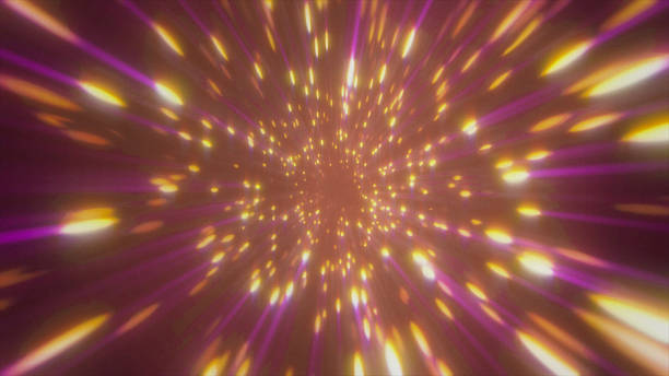istock Gold pink energy, glowing magic stripes, particles, with light rays from shiny energy. 2238351092