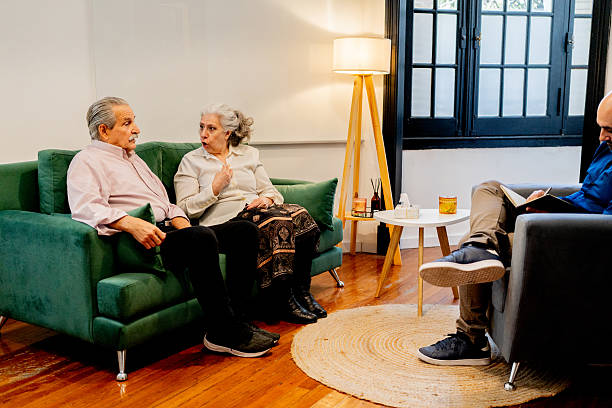 istock Senior couple arguing during couple therapy 2238353892