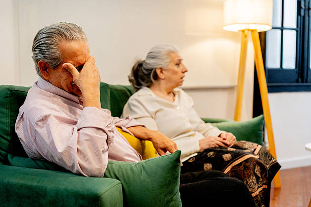 istock Senior couple arguing during couple therapy 2238353917