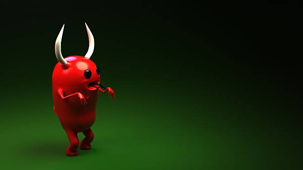 3D rendered portrait of a devil with a devious grin.