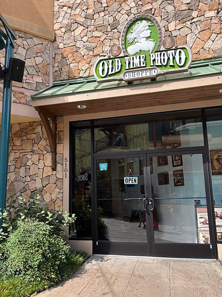 Pigeon Forge, TN, USA, July 13, 2025 - The front exterior of Old Time Photo Shoppe.