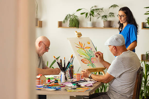 istock Group art therapy for seniors 2238372862