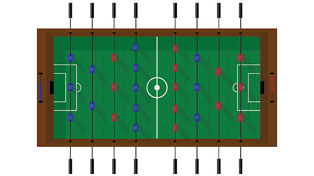 istock An illustration of a foosball table. from above 2238374287