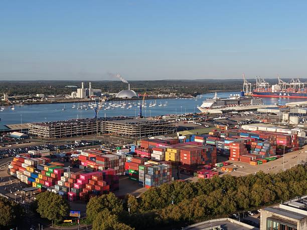 Southampton, England - September 25 2025: Morning aerial photo above Southampton, Hampshire, UK