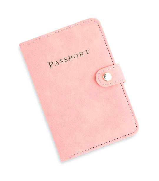 istock Passport in pink cover isolated on white, top view 2238379813