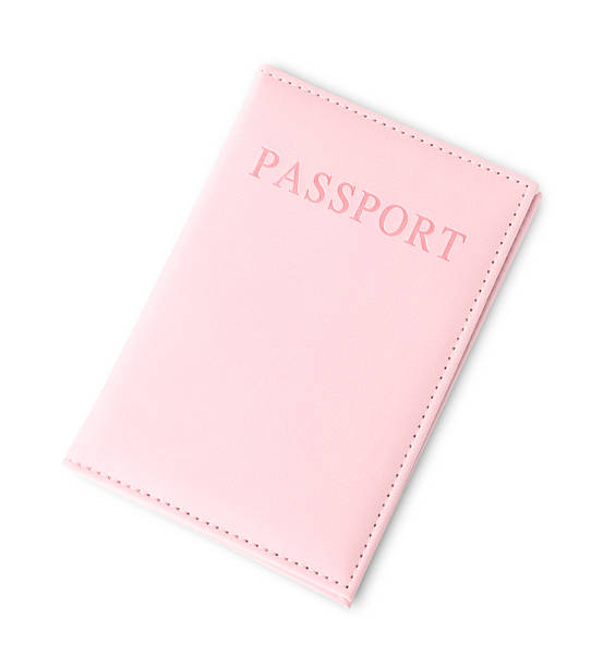 istock Passport in pink cover isolated on white, top view 2238379826