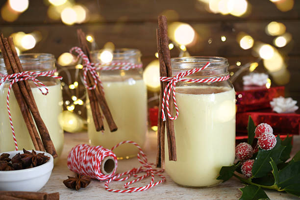 istock Festive party spiced eggnog cocktails with cinnamon sticks 2238380290