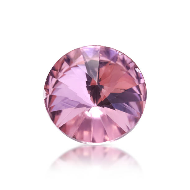 a purple diamond in glass for children to play with on light background