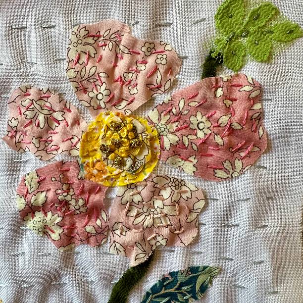 istock Slow-Stitched Pink Wild Rose 2238383700