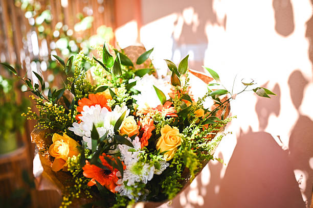Colorful bouquet of flowers with roses