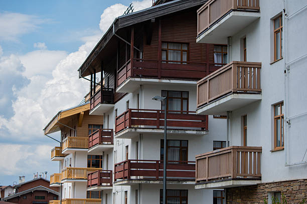 Low angle view of residential buildings against sky